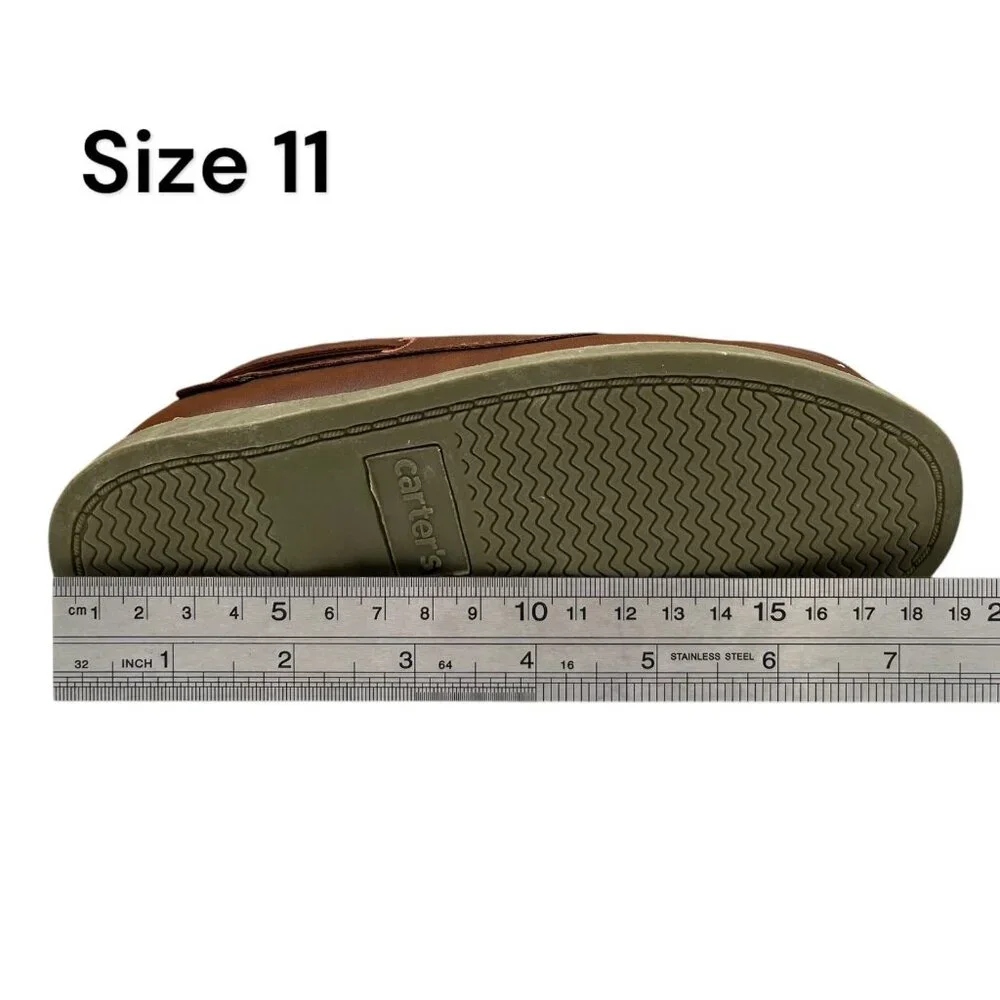 Carter’s Little Boys Boat Shoes Size 10-12 Brown Slip-On Casual Classic Style‎